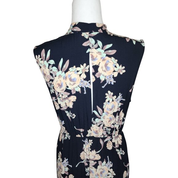 ASTR Floral Wrap Vneck High Slit Asymmetrical Maxi Dress Size Medium - Picture 6 of 15